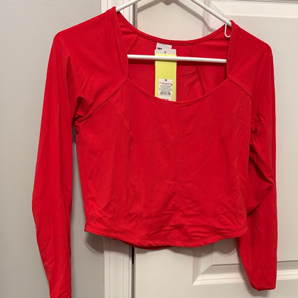 All in Motion Vibrant Red Long Sleeve Top